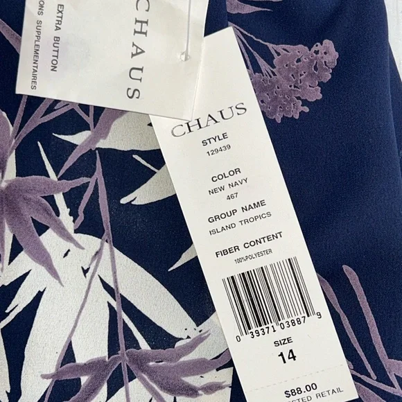 Chaus maxi skirt pencil navy purple size 14 NWT - Picture 6 of 10